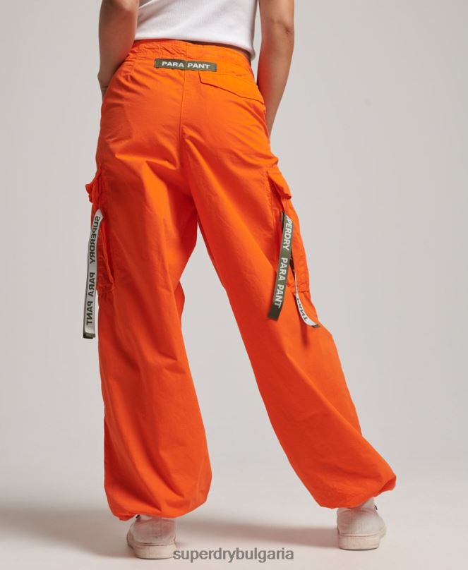Superdry облекло N00H1973 оранжево Жени широки парашутни панталони