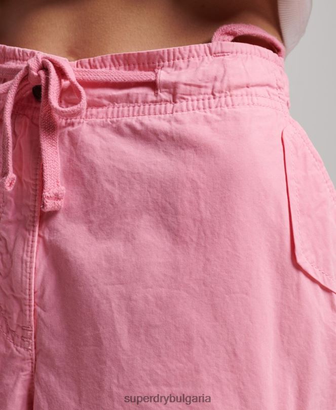 Superdry облекло N00H1989 розово Жени широки парашутни панталони