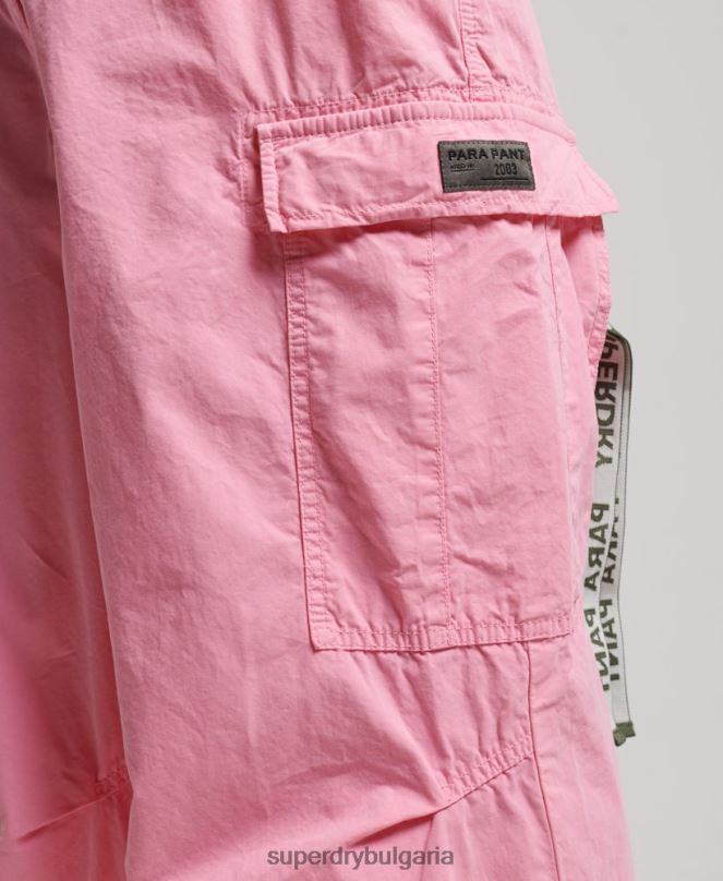 Superdry облекло N00H1989 розово Жени широки парашутни панталони