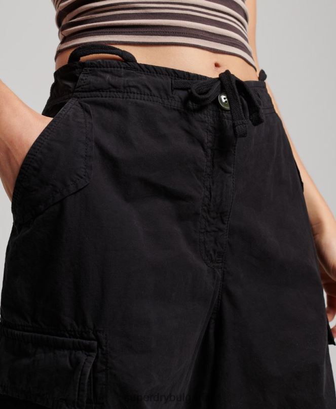 Superdry облекло N00H2013 черен Жени широки парашутни панталони