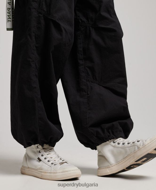 Superdry облекло N00H2013 черен Жени широки парашутни панталони