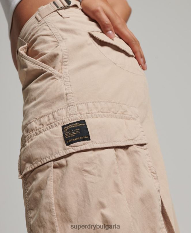 Superdry облекло N00H2036 кафяво Жени ретро карго панталони с ниска талия