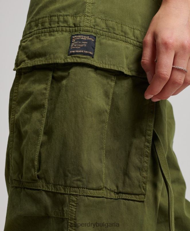 Superdry облекло N00H2038 зелено Жени ретро карго панталони с ниска талия