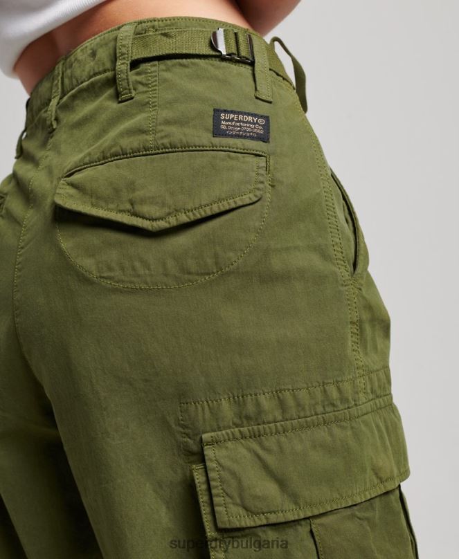 Superdry облекло N00H2038 зелено Жени ретро карго панталони с ниска талия
