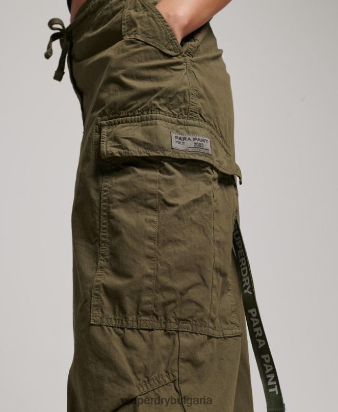 Superdry облекло N00H2095 зелено Жени широки парашутни панталони