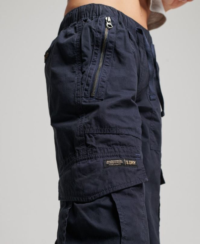 Superdry облекло N00H2103 военноморски флот Жени широки карго панталони с ниска талия