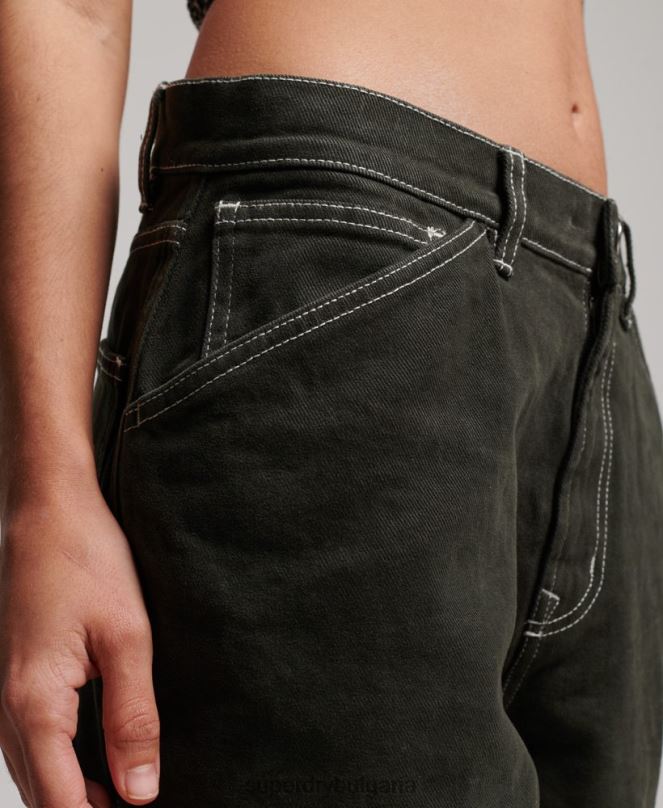 Superdry облекло N00H2558 зелено Жени контрастни дърводелски панталони