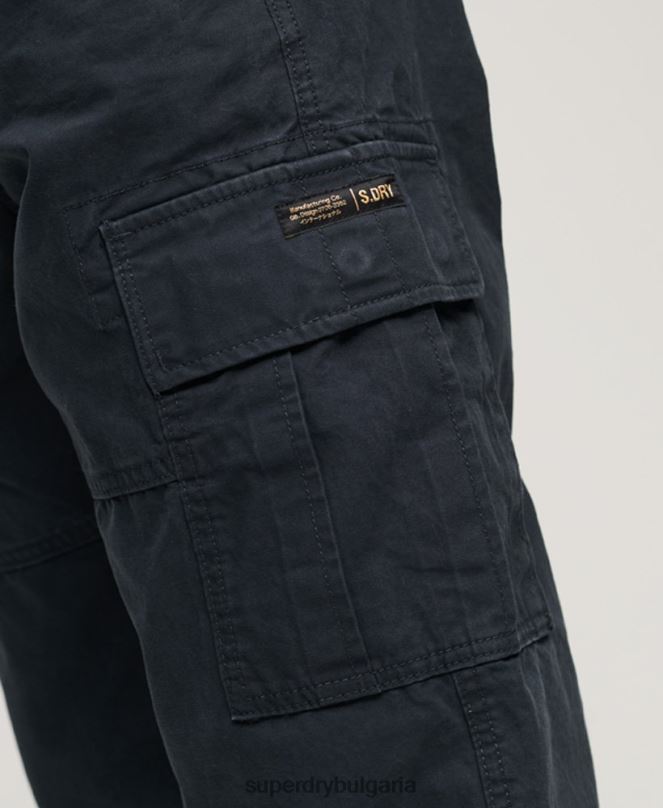 Superdry облекло N00H2566 военноморски флот Жени широки карго панталони от органичен памук