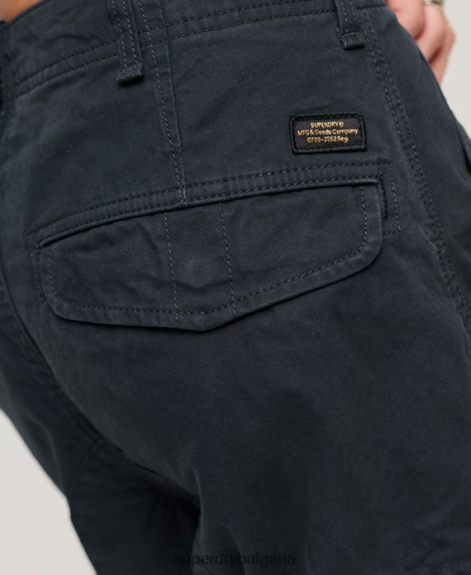 Superdry облекло N00H2566 военноморски флот Жени широки карго панталони от органичен памук