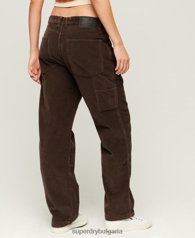 Superdry облекло N00H2568 кафяво Жени панталон дърводелец