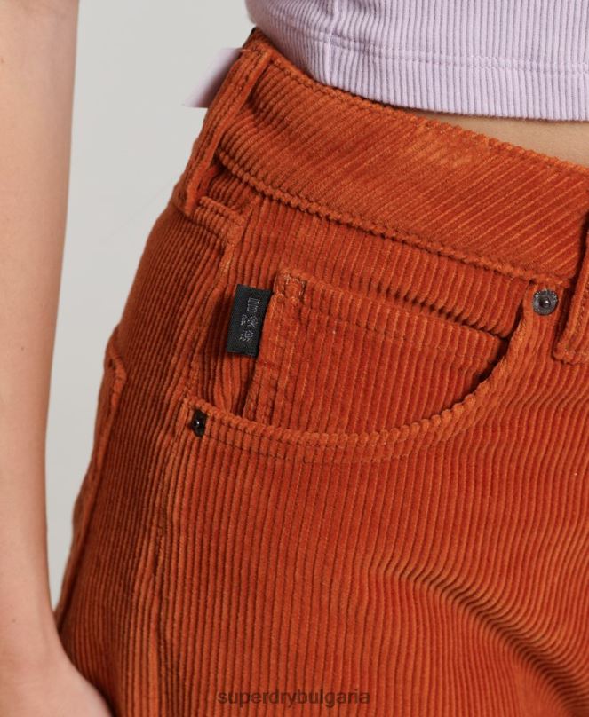 Superdry облекло N00H2570 кафяво Жени ретро панталон с широки крачоли