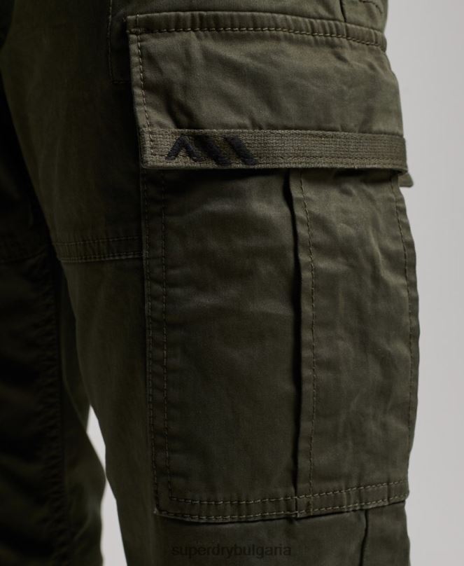Superdry облекло N00H2574 зелено Жени тънък карго панталон от органичен памук