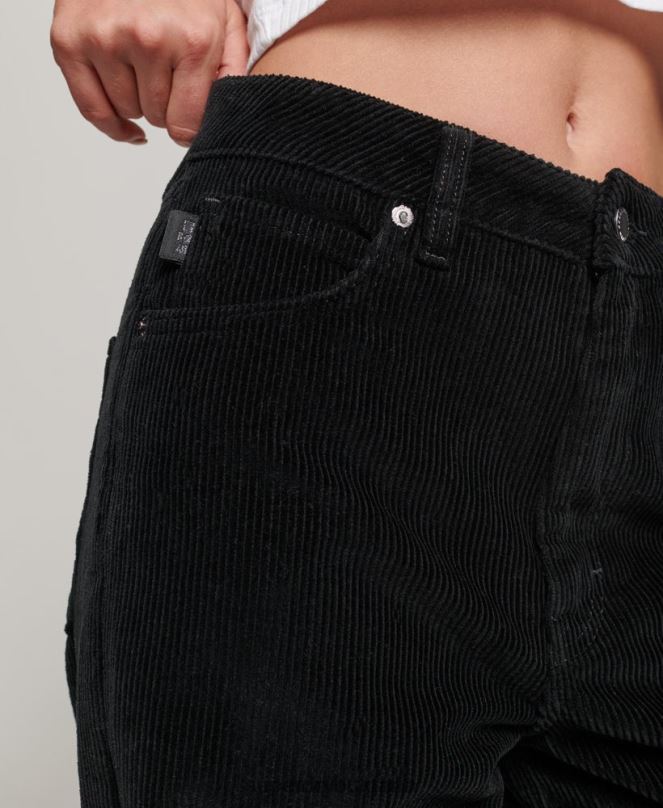 Superdry облекло N00H2577 черен Жени ретро панталон с широки крачоли