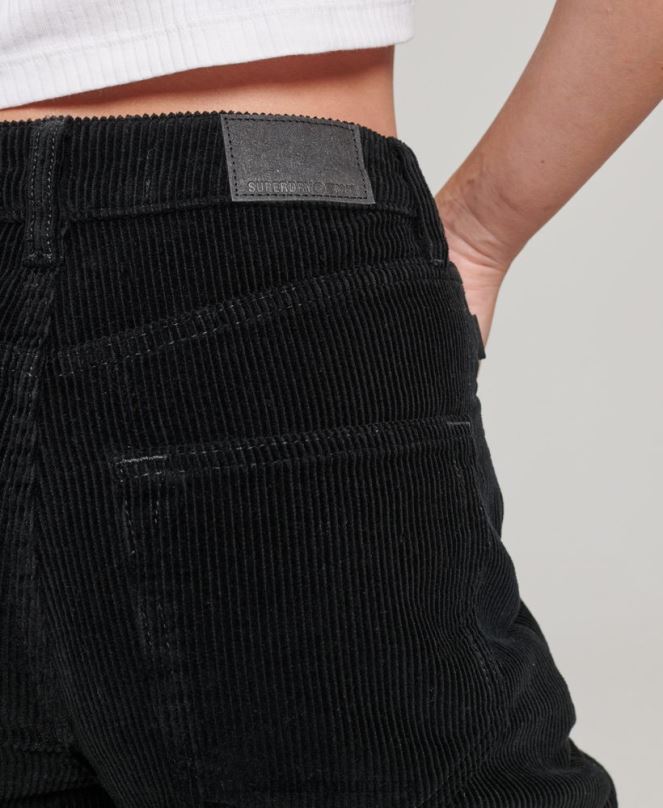 Superdry облекло N00H2577 черен Жени ретро панталон с широки крачоли