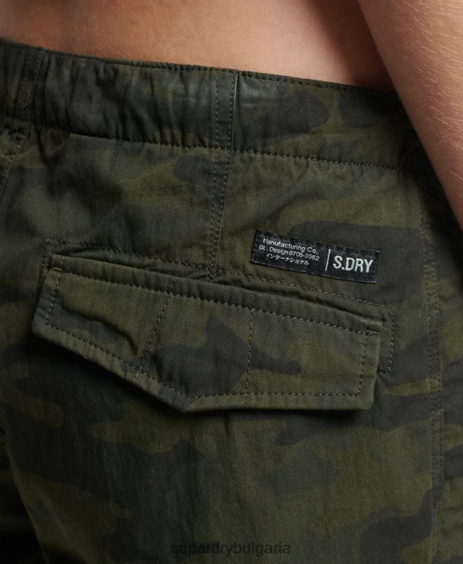 Superdry облекло N00H2584 зелено Жени панталони за парашут от органичен памук