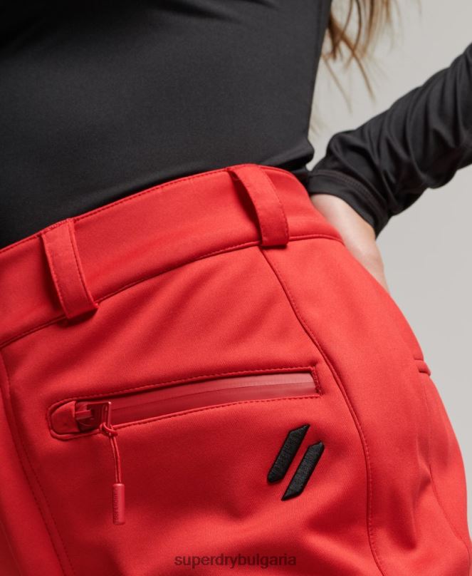 Superdry облекло N00H2590 червен Жени ски софтшел слим панталон
