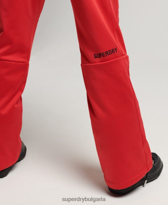 Superdry облекло N00H2590 червен Жени ски софтшел слим панталон