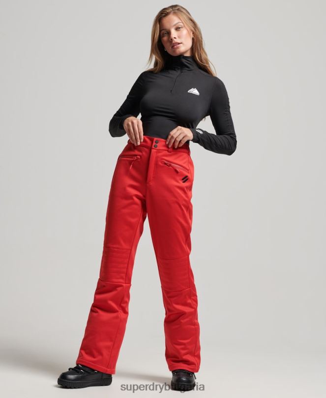 Superdry облекло N00H2590 червен Жени ски софтшел слим панталон