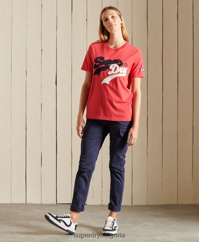 Superdry облекло N00H2599 военноморски флот Жени тънък карго панталон от органичен памук