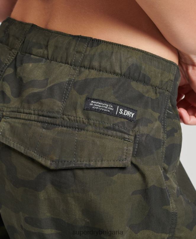 Superdry облекло N00H2602 зелено Жени панталони за парашут от органичен памук