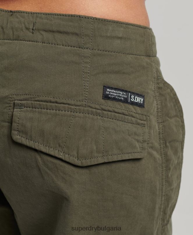 Superdry облекло N00H2603 зелено Жени панталони за парашут от органичен памук