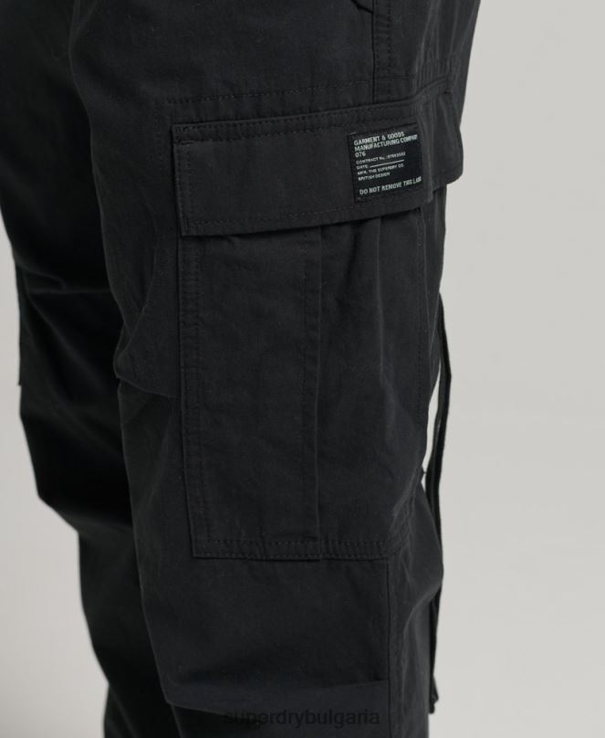 Superdry облекло N00H2604 черен Жени панталони за парашут от органичен памук