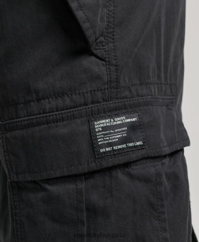 Superdry облекло N00H2608 черен Жени панталони за парашут от органичен памук