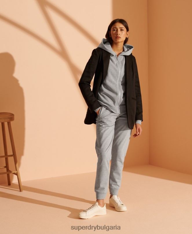 Superdry облекло N00H3943 светло сив Жени лимитирани панталони от органичен памук