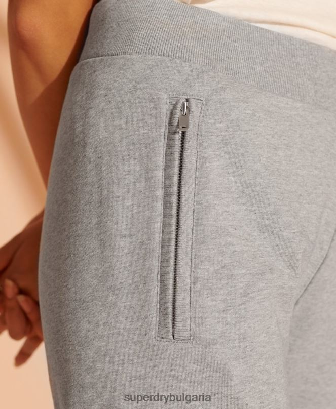 Superdry облекло N00H3943 светло сив Жени лимитирани панталони от органичен памук
