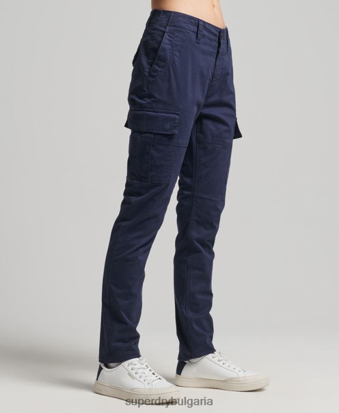Superdry облекло N00H6512 военноморски флот Жени тънък карго панталон от органичен памук