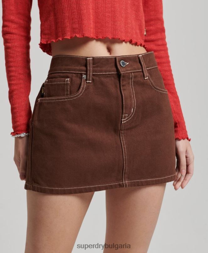Superdry облекло N00H4115 кафяво Жени работно облекло мини пола