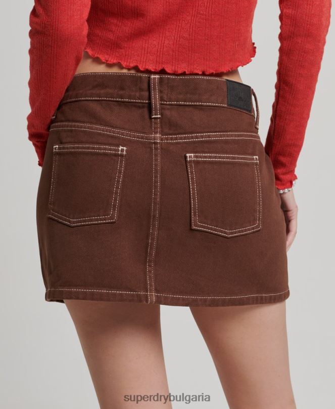 Superdry облекло N00H4115 кафяво Жени работно облекло мини пола