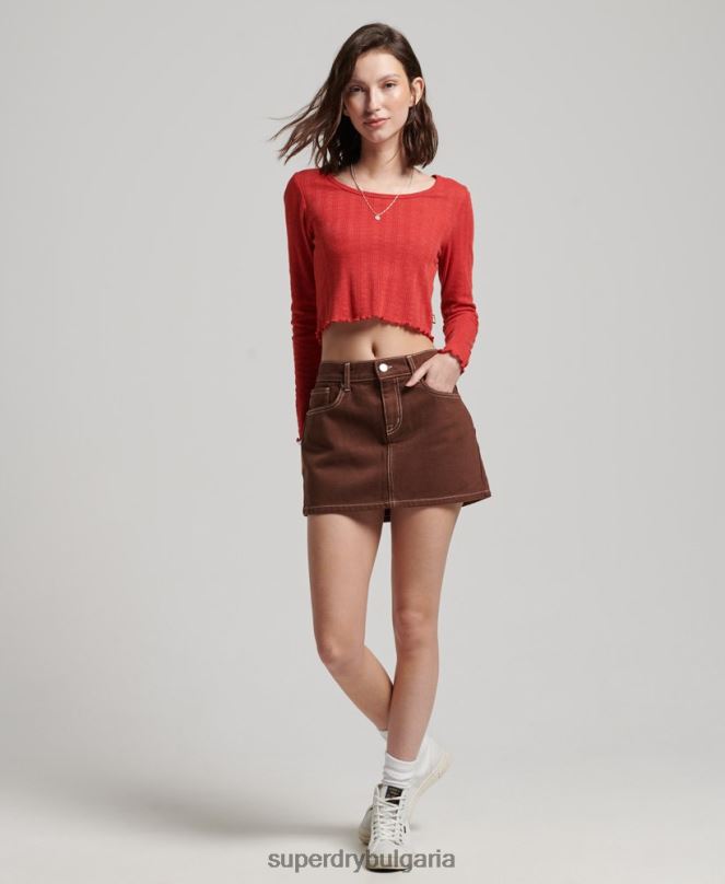 Superdry облекло N00H4115 кафяво Жени работно облекло мини пола
