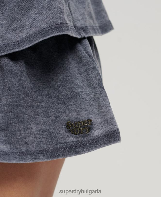 Superdry облекло N00H4117 военноморски флот Жени Мини пола от 90-те