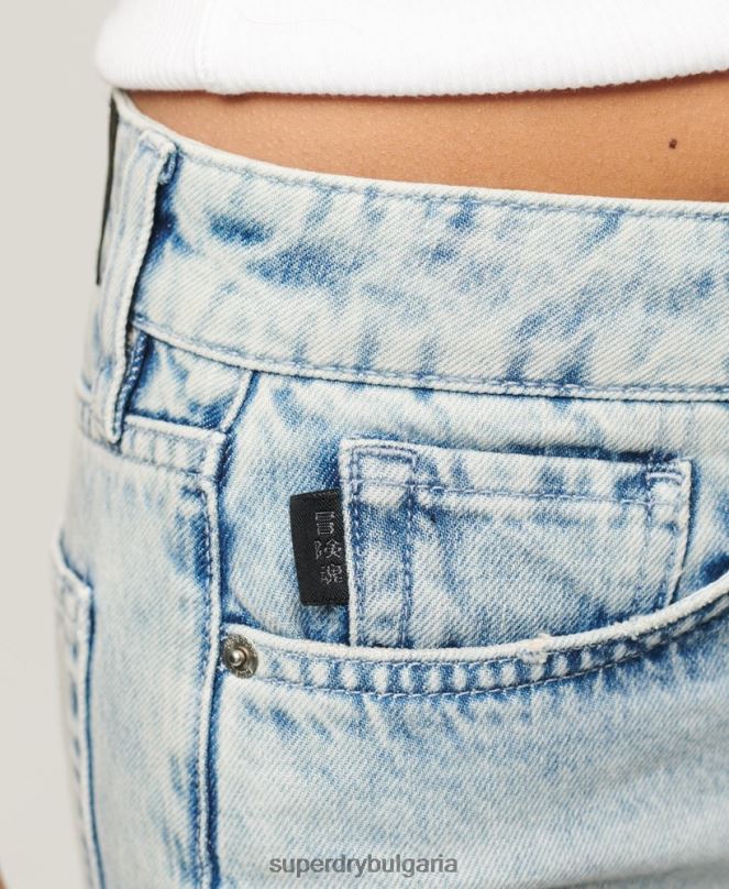 Superdry облекло N00H4120 син Жени ретро дънкова мини пола