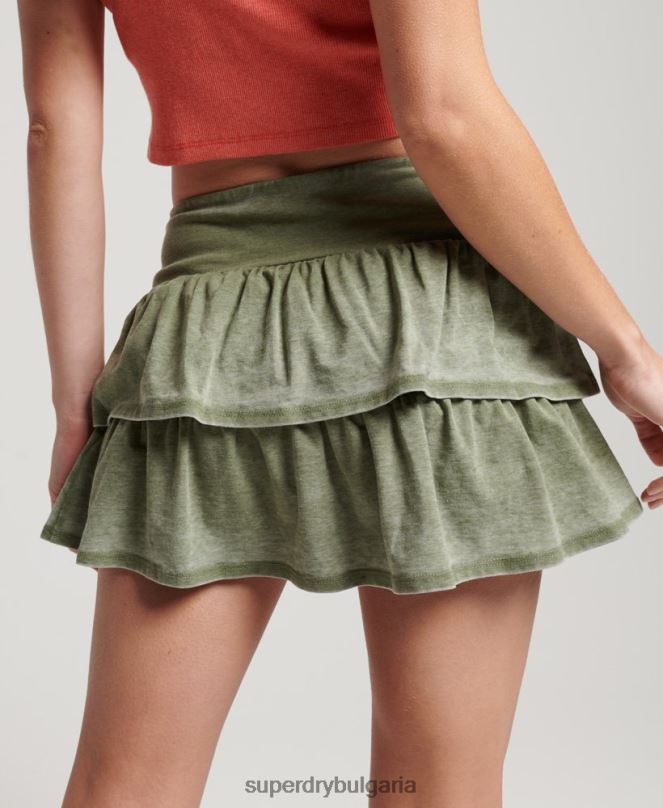 Superdry облекло N00H4126 каки Жени Мини пола от 90-те