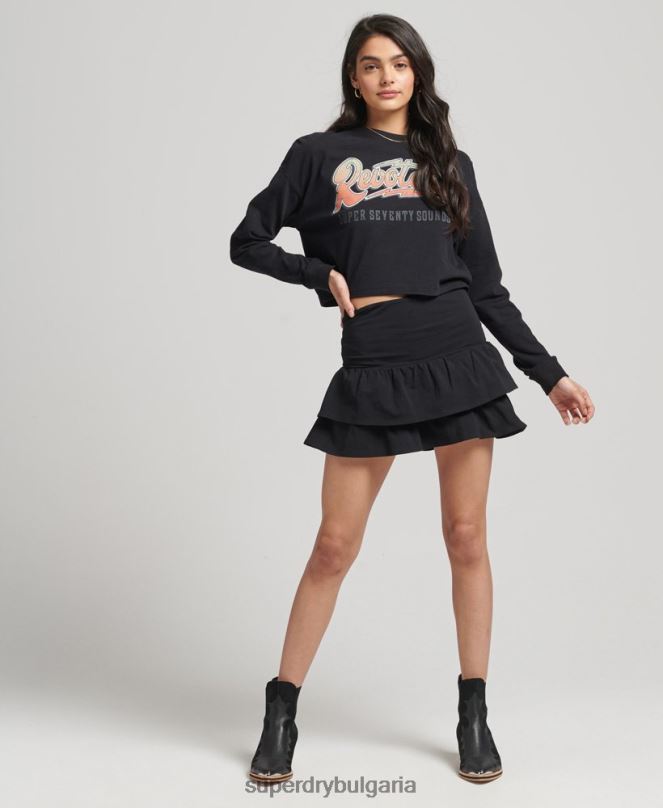 Superdry облекло N00H4128 черен Жени ретро пола от 90-те