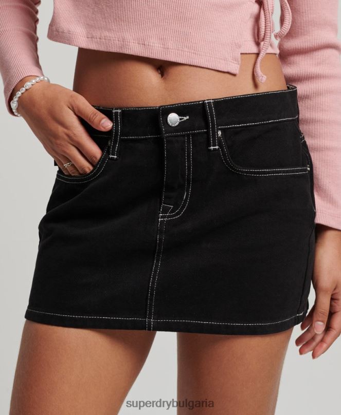 Superdry облекло N00H4132 черен Жени работно облекло мини пола