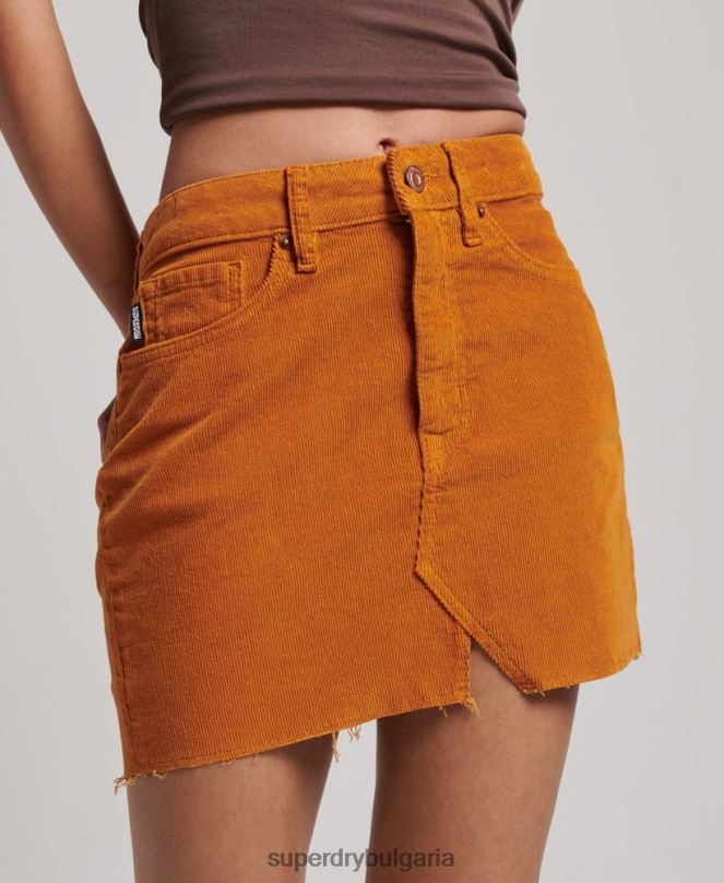 Superdry облекло N00H4149 кафяво Жени ретро шнур мини пола