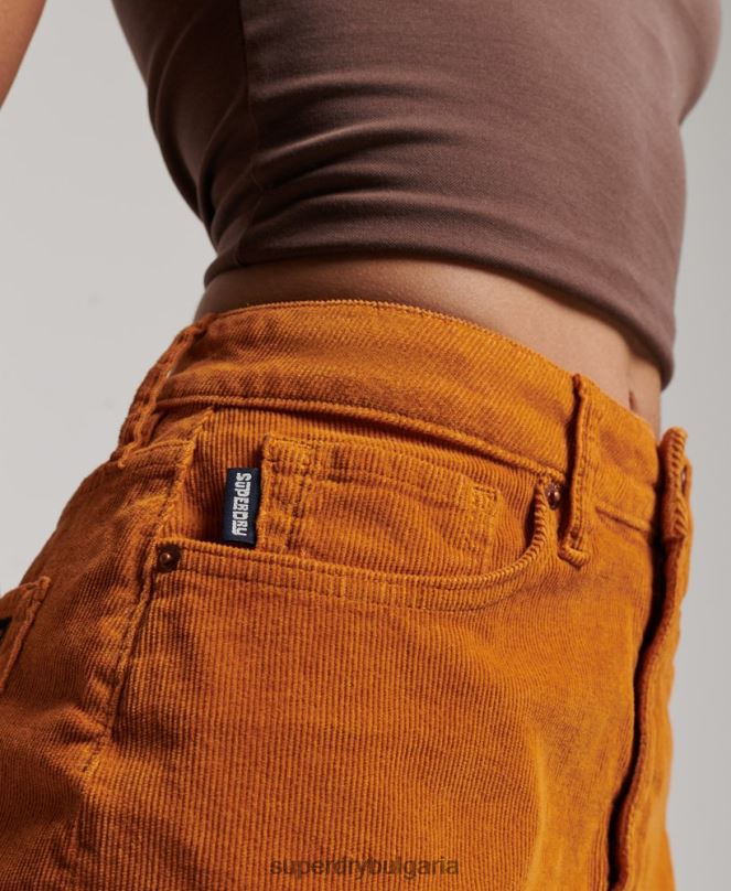 Superdry облекло N00H4149 кафяво Жени ретро шнур мини пола