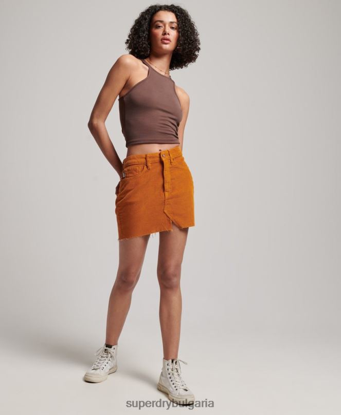 Superdry облекло N00H4149 кафяво Жени ретро шнур мини пола