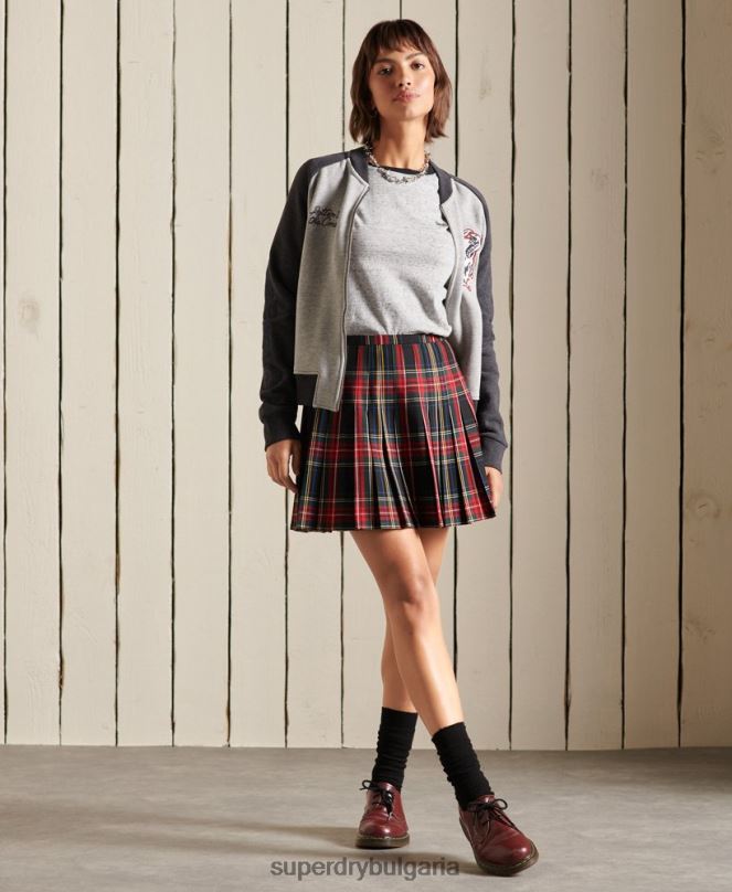 Superdry облекло N00H4164 военноморски флот Жени карирана мини пола