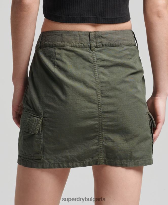 Superdry облекло N00H6519 каки Жени винтидж полезна мини пола