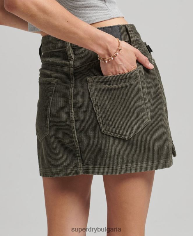 Superdry облекло N00H6634 каки Жени шнур мини пола