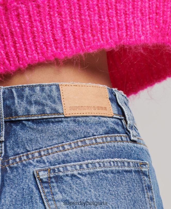 Superdry облекло N00H6739 син Жени дънкова мини пола