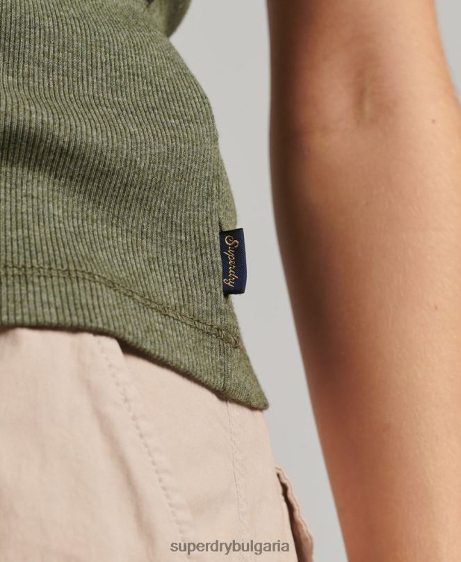 Superdry облекло N00H1954 зелено Жени жилетка с дантелена тапицерия