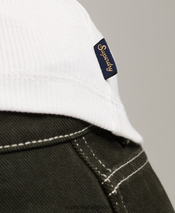 Superdry облекло N00H1972 бяло Жени жилетка с дантелена тапицерия