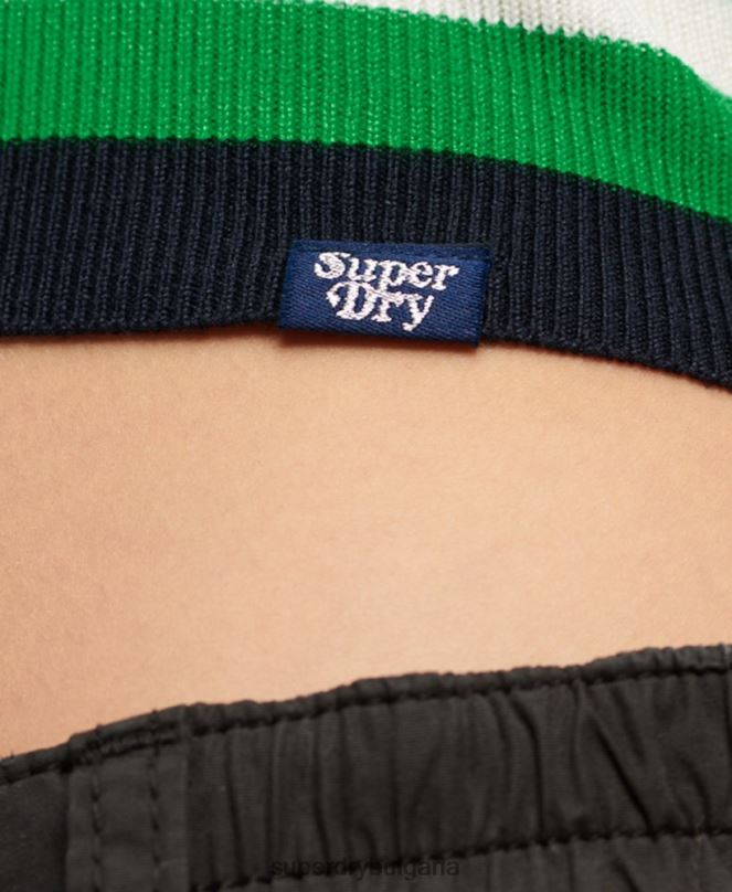 Superdry облекло N00H2012 военноморски флот Жени потник от фино плетиво