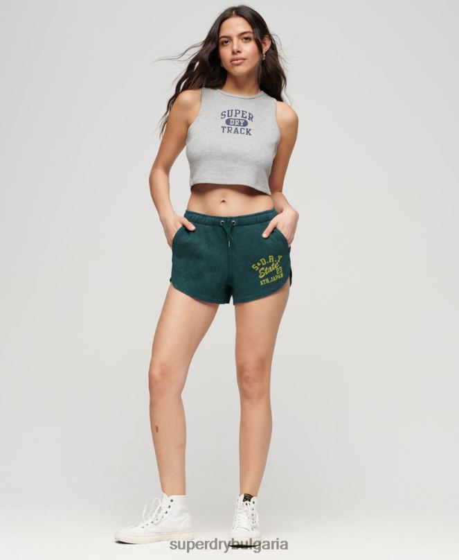 Superdry облекло N00H2028 сиво Жени атлетичен вафлен потник от първа необходимост