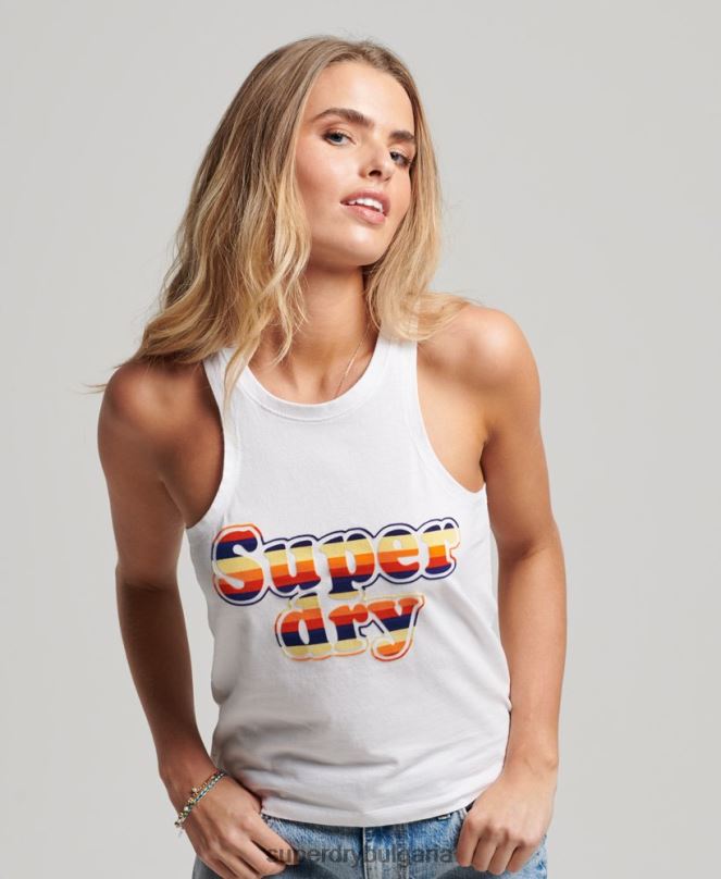 Superdry облекло N00H2171 бяло Жени Винтидж купър класически горнище с жилетка